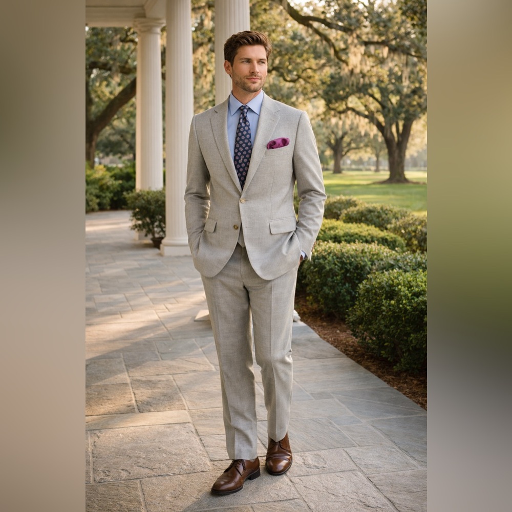 NEW- Daniel Cremieux Navy and Purple Patterned Slim Tie - Picture 3 of 5